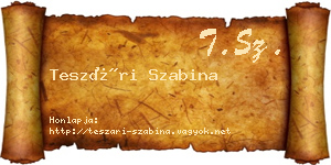 Teszári Szabina névjegykártya